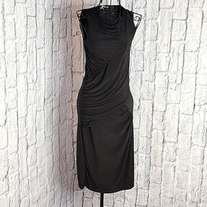 SINEQUANONE Black Ruched  Feminine Elegant Dress‎